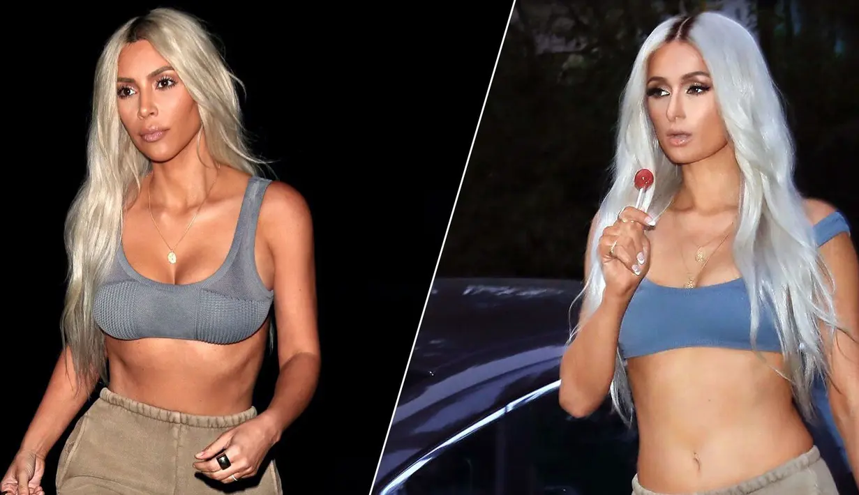 Paris Hilton meng-copy gaya Kim Kardashian untuk mempromosikan Yeezy Season 6. Tentu saja hal itu bikin masyarakat gempar. (Cosmopolitan)
