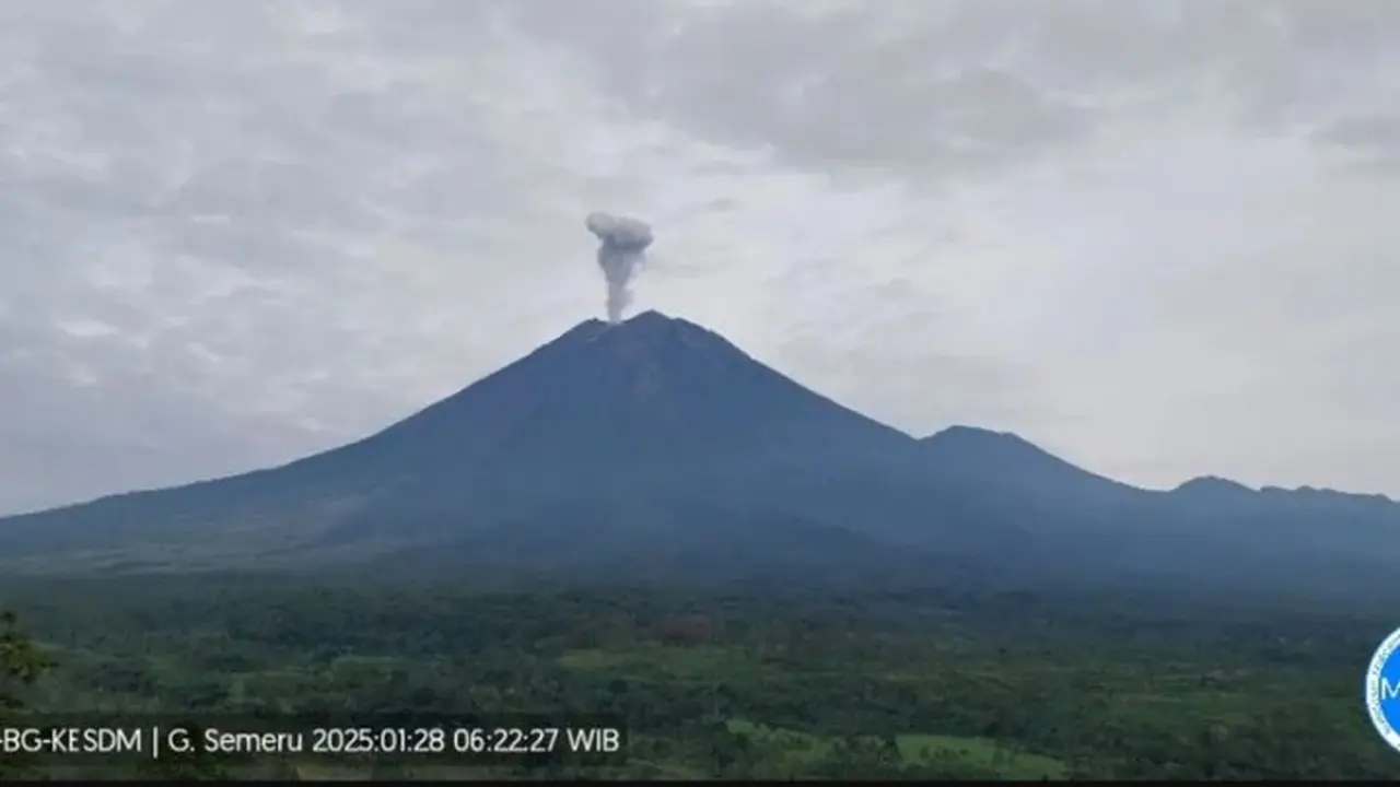 Gunung Semeru kembali erupsi dengan tinggi letusan 1000 meter (Istimewa)