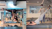 Seleb Wanita saat Pilates. (Sumber: Instagram.com/nasyamarcella dan Instagram.com/dagnesia)