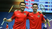 Ganda putra Indonesia&nbsp;Fajar Alfian/Muhammad Rian Ardianto akan menghadapi&nbsp;Lee Yang/Wang Chi-Lin dari Chinese Taipei pada perempat final cabang bulu tangkis perorangan Asian Games 2023. Pertandingan ini akan digelar&nbsp;di Binjiang Gymnasium, China, Kamis, 5 Oktober 2023. (foto: PBSI)