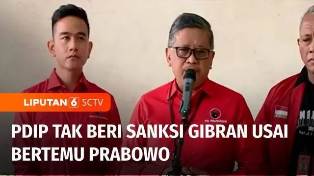 PDI Perjuangan tidak memberi sanksi kepada Wali Kota Solo Gibran Rakabuming Raka terkait pertemuan dengan Prabowo Subianto. Gibran hanya dinasihati dan dianggap sebagai kader muda partai yang perlu bimbingan dari senior di PDI Perjuangan.