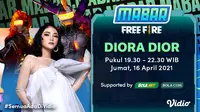 Live streaming Main Bareng Free Fire bersama Diora Dior, Jumat (16/4/2021) pukul 19.30 WIB dapat disaksikan melalui platform Vidio, laman Bola.com, dan Bola.net. (Dok. Vidio)