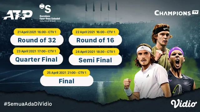 Live Streaming ATP 500 Barcelona Open Pekan Ini di Vidio