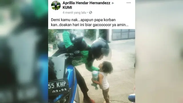 Menjadi mitra ojek online berarti harus menghabiskan banyak waktu di jalanan, sehingga banyak di antaranya yang harus rela meninggalkan keluarga di rumah.