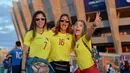 Suporter Ekuador bersorak di luar Stadion Mineirao sebelum pertandingan sepak bola Grup C Copa America antara Uruguay dengan Ekuador di Belo Horizonte, Brasil, Minggu (16/6/2019). (AP Photo/Eugenio Savio)