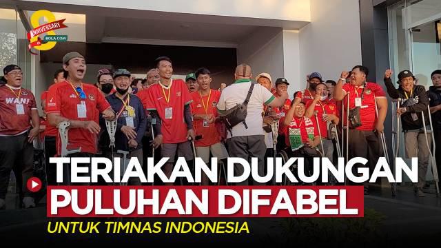 Berita video puluhan difabel bersemangat memberi dukungan untuk Timnas Indonesia saat menghadapi Palestina dalam FIFA Matchday di Stadion Gelora Bung Tomo, Surabaya, Rabu (14/6/2023).
