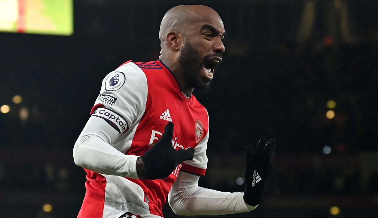 Bersama Arsenal mulai 2017/2018 hingga kini, ia total telah bermain dalam 148 laga di Premier League Liga Inggris dengan torehan 53 gol dan 30 assist. (AFP/Glyn Kirk)