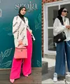 Inspirasi outfit oversized untuk perempuan berhijab. [@citraciki, @emyaghnia, dan @xolovelyayana]