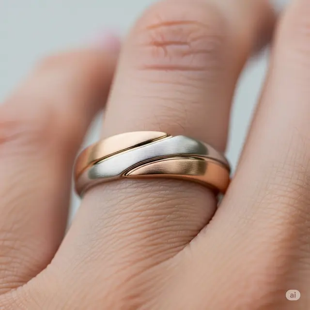 Cincin Two-Tone (Kombinasi Emas Putih & Rose Gold)