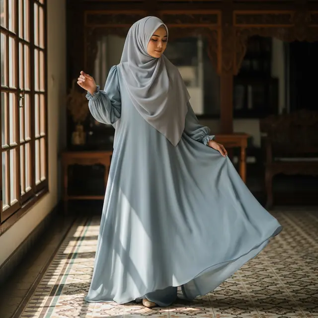 9 Model Gamis Chiffon Flowy Terbaru, Tampil Anggun dan Modern