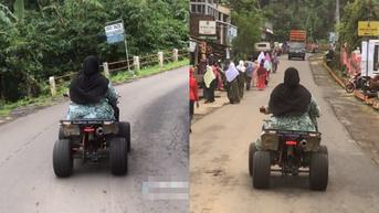 Tingkah Emak-emak Tak Ada Tandingan, Tunggangi ATV di Jalan Kampung bak di Gim GTA
