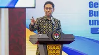 Menteri Kesehatan RI Budi Gunadi Sadikin menghadiri peluncuran "Gerakan Penimbangan Bulanan Nasional Terintegrasi untuk Percepatan Penurunan Stunting" di Kantor Kementerian Koordinator PMK, Jakarta pada 28 Februari 2023. (Dok Kementerian Kesehatan RI)