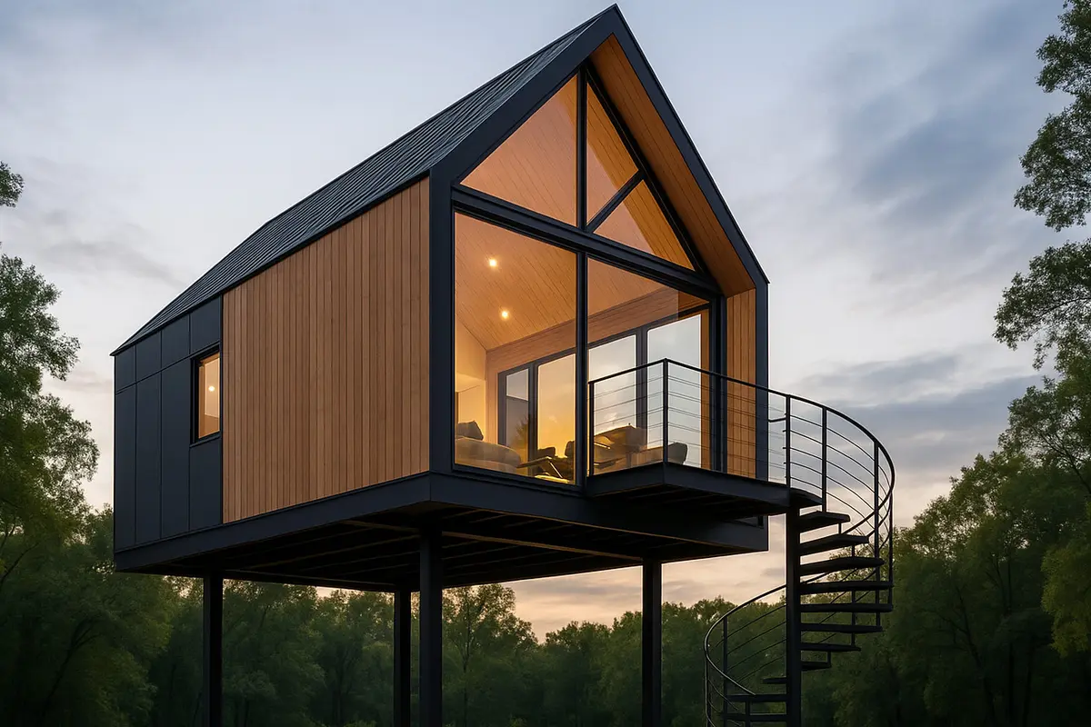 Model Rumah Cabin Elevated yang Cocok Dibangun di Berbagai Lokasi (Foto: ChatGPT)