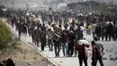 Dalam laporannya, Perserikatan Bangsa Bangsa menyebutkan bahwa seluruh penduduk Gaza atau sekitar 2,1 juta jiwa kini berada dalam kondisi rawan pangan. (Eyad BABA/AFP)