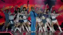 Penyanyi Korea Selatan Psy tampil pada konser Seoul Festa 2022 di Kompleks Olahraga Jamsil, Seoul, Korea Selatan, 10 Agustus 2022. Seoul Festa diselenggarakan oleh Pemerintahan Metropolitan Seoul. (AP Photo/Ahn Young-joon)