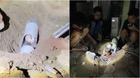 Momen pemuda tongkrongan selamatkan anak kucing terjebak di pipa ini bikin haru. (Sumber: TikTok/setiyasan22)