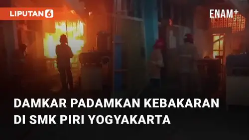 VIDEO: Petugas Damkar Padamkan Kebakaran di Bengkel Stepiro SMK Piri Yogyakarta