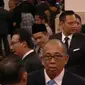 Penampilan mantan cagub DKI Jakarta Agus Yudhoyono saat hadir di acara pelantikan Anies-Sandiaga (Foto: live streaming liputan6.com)