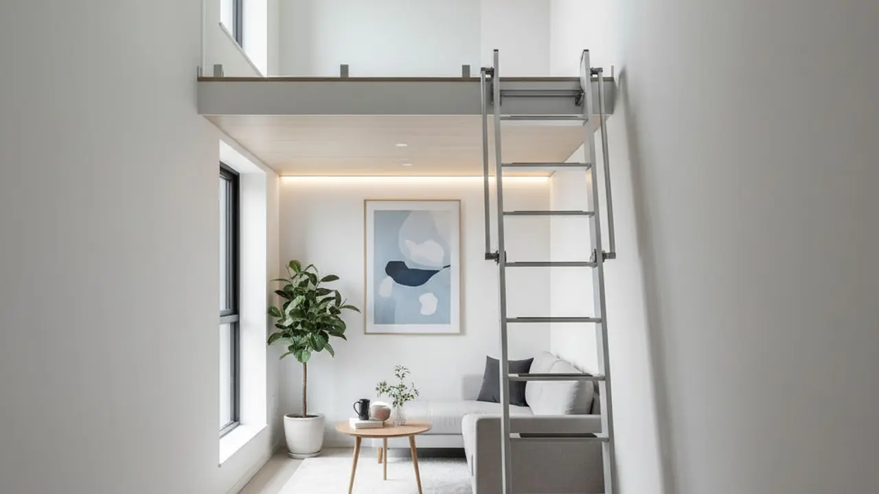 model tangga lipat mezzanine