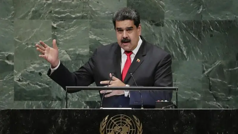 Presiden Venezuela Nicolas Maduro hadir secara mendadak di Sidang Umum PBB di New York, Rabu, 25 September 2018 (AP/Frank Franklin II)