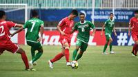 Timnas Korea Utara menang 1-0 atas Irak pada laga kedua Grup B Piala AFC U-19, di Stadion Pakansari, Cibinong, Senin (22/10/2018). (dok. AFC)
