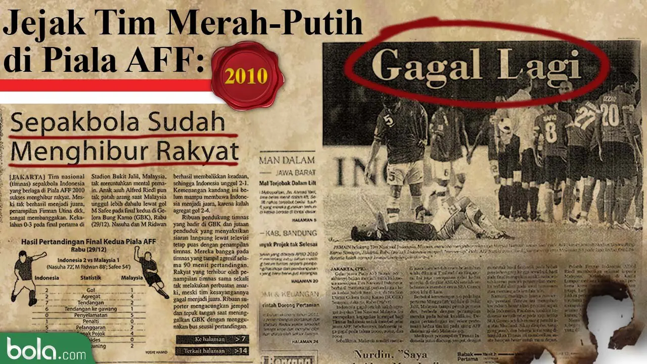 Jejak Tim Merah-Putih di Piala AFF: 2010 (Bola.com/Adreanus Titus)