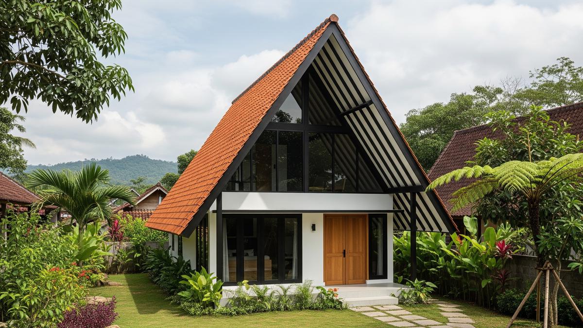 9 Gambar Rumah 5x6 Meter Minimalis Pedesaan dengan Sentuhan Modern Tropis, Desain Hemat Biaya