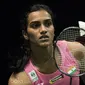 Tunggal putri India, PV Sindhu, saat tampil pada BCA Indonesia Open di JCC, Jakarta, Kamis (15/6/2017). (Bola.com/Vtalis Yogi Trisna)