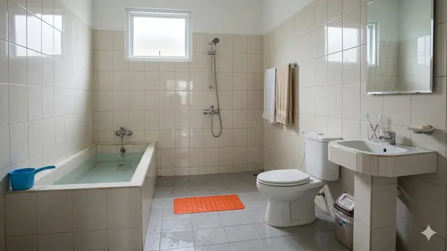 Keramik Kamar Mandi yang Mudah Dibersihkan (Foto: Gemini AI)