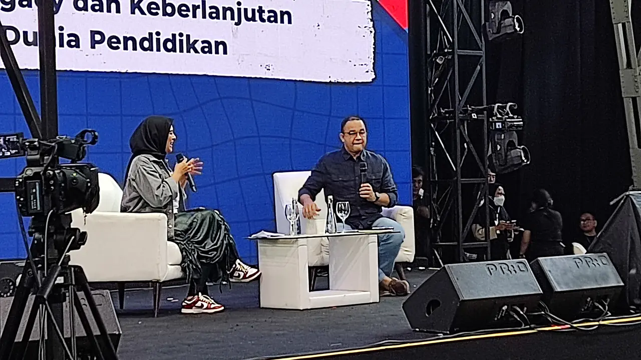 Bakal Calon Presiden Koalisi Perubahan Anies Baswedan menceritakan kisah inspiratif tentang sosok mantan menteri KKP Susi Pudjiastuti (Ahda Bayhaqi/Merdeka.com)