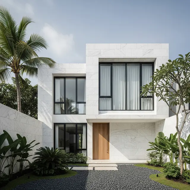 Gambar Rumah Minimalis Batu Alam Tampak Depan