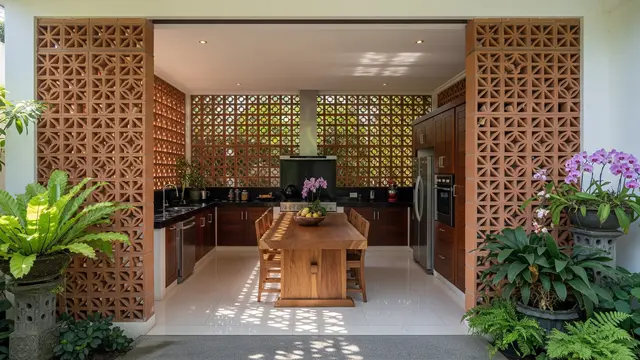 Inspirasi Dapur Belakang dengan Roster agar Asap Masak Cepat Keluar/Gemini AI