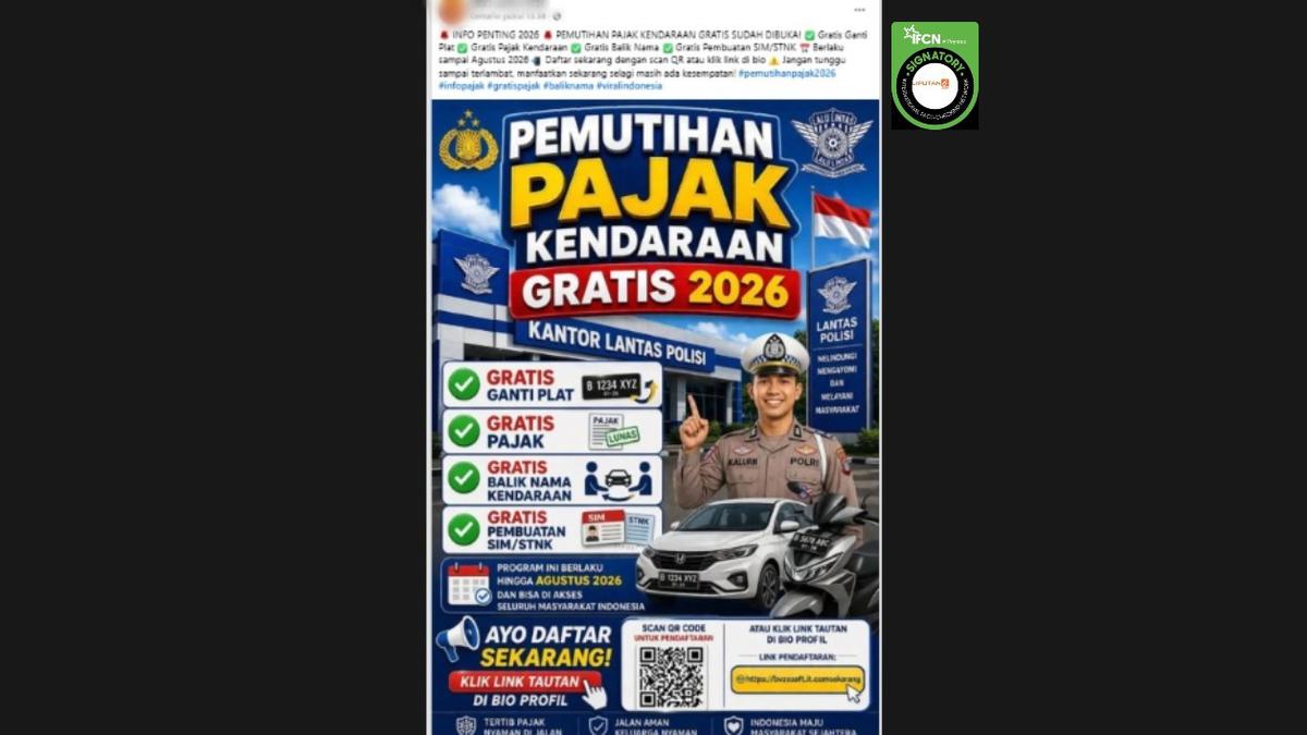 Cek Fakta: Hoaks Link Pendaftaran Pemutihan Pajak Kendaraan Gratis 2026