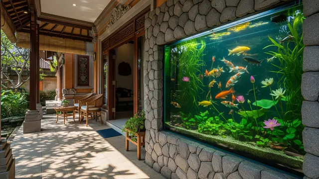 Kolam Dinding Teras Semi-Outdoor (The Transitional Pond Wall)