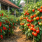Tomat dan cabai di pekarangan rumah buahnya lebat (Foto: ChatGPT)
