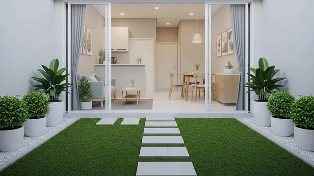 Desain Rumah Kecil Tipe 36 dengan Taman Belakang Minimalis