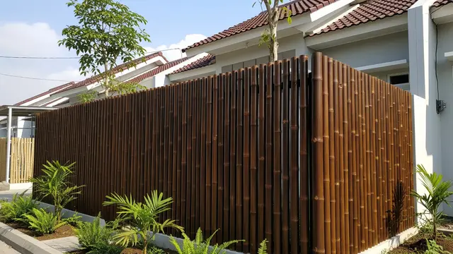 Model Pagar Rumah Subsidi dari Bambu yang Modern