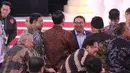 Menko Polhukam Wiranto, Menko Kemaritiman Luhut Binsar Pandjaitan dan Wakil Ketua Umum Gerindra, Fadli Zon ketika menghadiri Debat Capres di Hotel Sultan, Jakarta, Minggu (17/2). (Liputan6.com/Faizal Fanani)