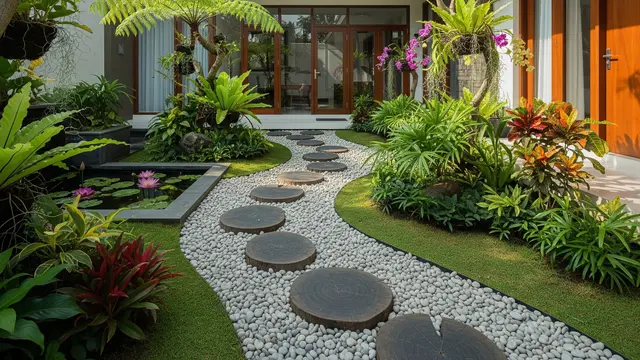 4 Alasan Jalur Taman dari Potongan Kayu Lebih Unggul dari Cor, Hadirkan Nuansa Alami