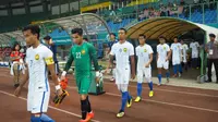 Timnas Malaysia U-23 jelang melawan Jepang pada babak 16 besar Asian Games 2018 di Stadion Patriot Candrabhaga, Bekasi, Jumat (24/8/2018). (Bola.com/Dok. FAM)