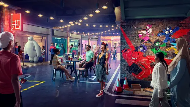 San Fransokyo Street  di Disney Cruise Adventure Singapura, Dok. Disney Cruise