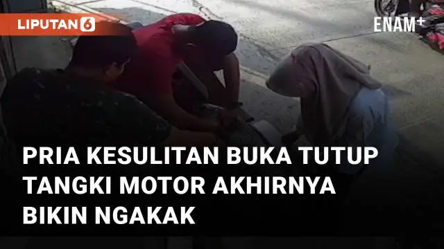 Sepasang sejoli membeli bensin eceran di pinggir jalan mengundang perhatian