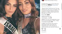 Aksi selfi yang dilakukan ratu kecantikan Miss Irak dengan Miss Israel ternyata berbuntut panjang.