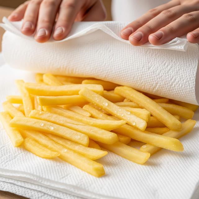 4. Keringkan Kentang Secara Sempurna Sebelum Digoreng