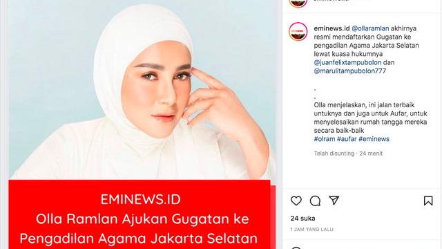 Olla Ramlan Ajukan Gugat Cerai Aufar Hutapea