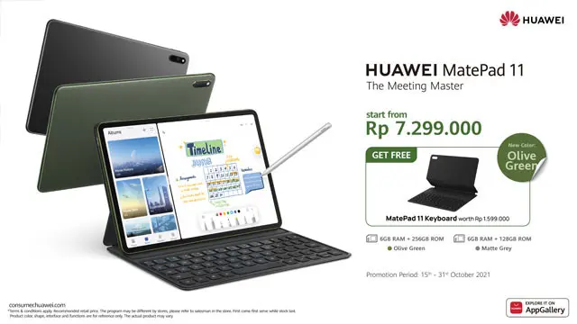 HUAWEI MatePad 11, Sang Meeting Master Hadir dengan Harga Spesial Mulai 15 Oktober 2021