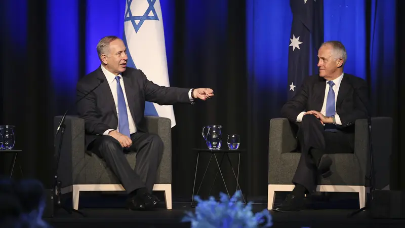 PM Israel Benjamin Netanyahu dan PM Australia Malcolm Turnbull