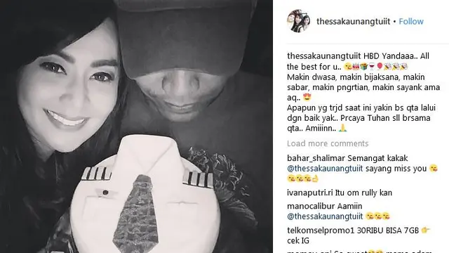Tessa Kaunang beri kue ultah spesial untuk pacar.