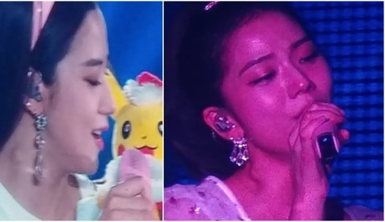 Jisoo Blackpink tetap menunjukkan penampilan terbaiknya di atas panggung meski benjolan di lehernya membuat fans khawatir. (Foto: via Allkpop)