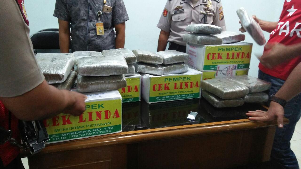 8 Kotak Pempek Palembang Isi Ganja Disita Petugas Cargo Bandara SMB II